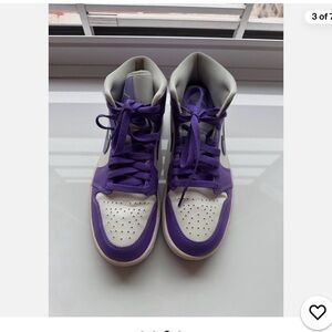 Nike Air Jordan Mid Purple and White High-Top Sneakers